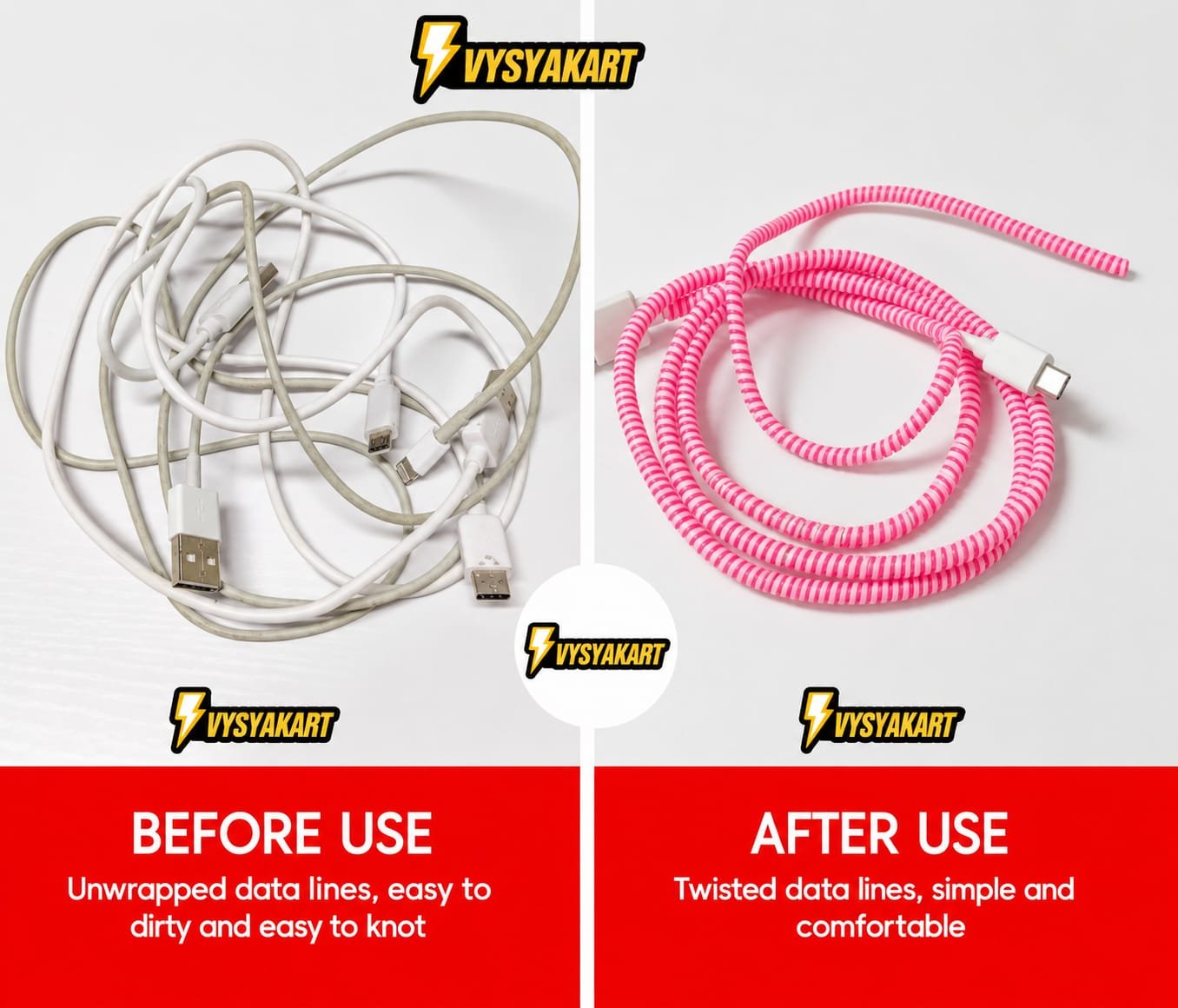 Imported Spiral Cable Protector Multi Color – 2 Meter